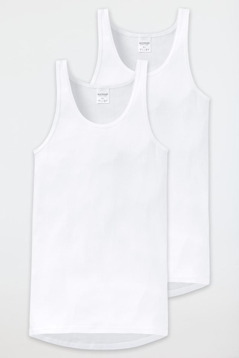Schiesser 5121 Singlet Vest 2Pack White