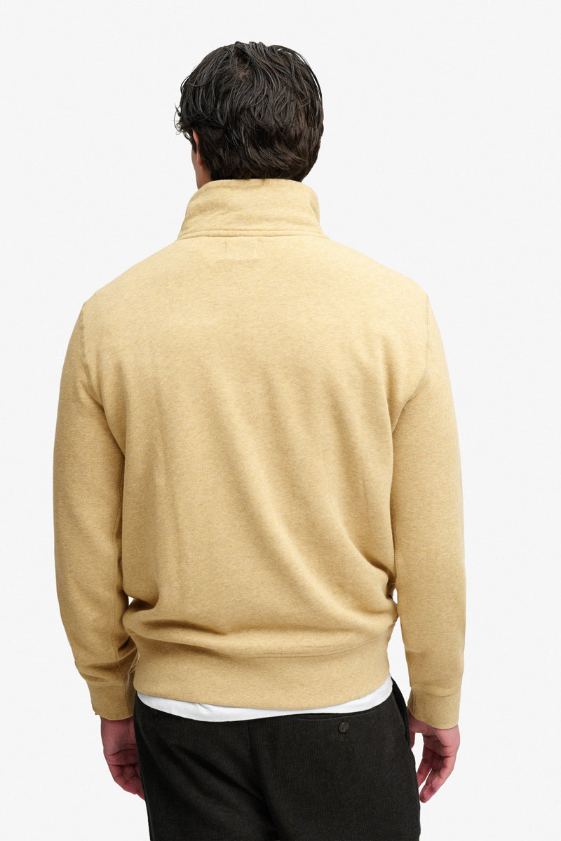 Superdry Essential Serif Logo Half Zip Sweatshirt - Pumice Stone Beige Marl