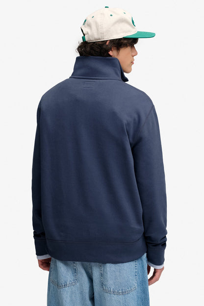 Superdry Essential Serif Logo Half Zip Sweatshirt - Soft Navy