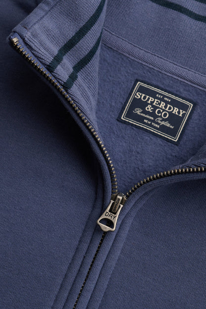 Superdry Essential Serif Logo Half Zip Sweatshirt - Soft Navy