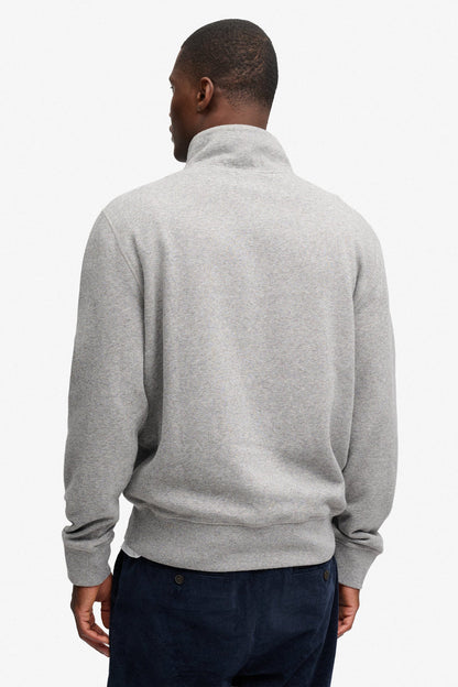 Superdry Essential Serif Logo Half Zip Sweatshirt - Dark Vintage Grey Marl