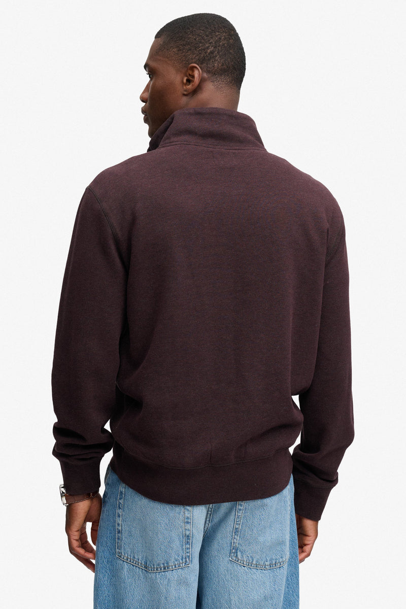 Superdry Essential Serif Logo Half Zip Sweatshirt - Heritage Port Marl