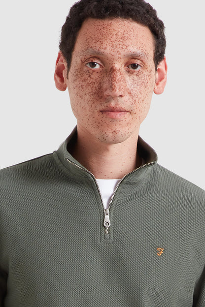 Farah Conrad Quarter Zip Sweatshirt Rosemary