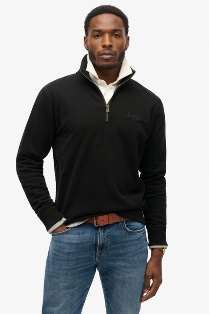 Superdry Ess Logo Henley Black