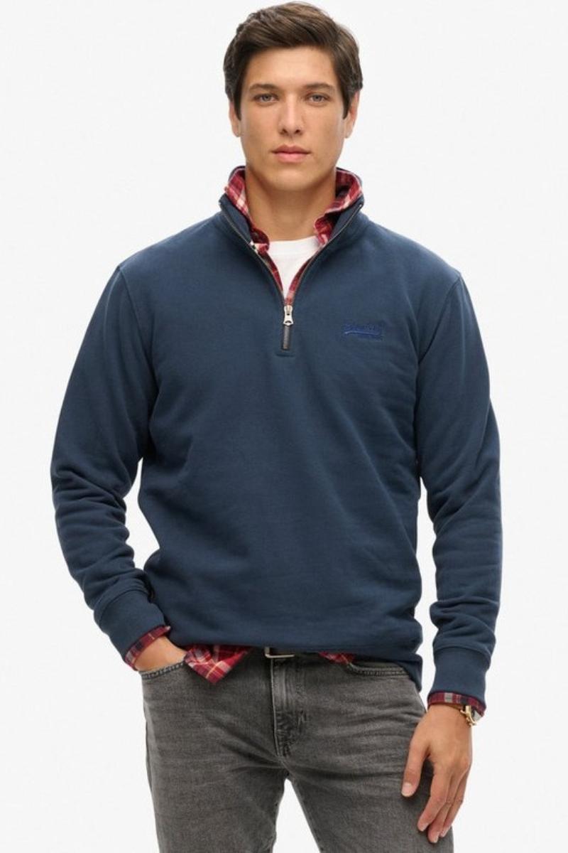 Superdry Ess Logo Henley Navy