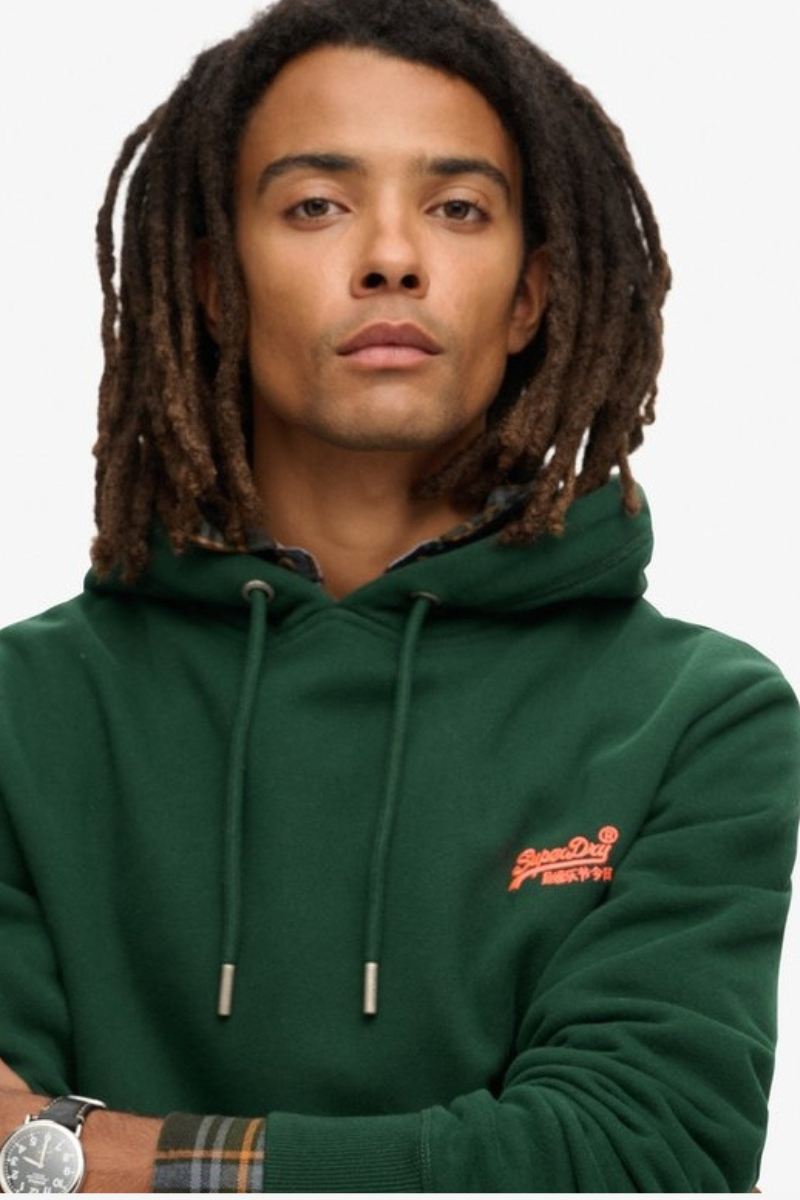 Superdry Ess Logo Hoodie Green/Orange