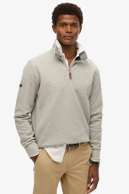 Superdry Core Pique Henley Grey