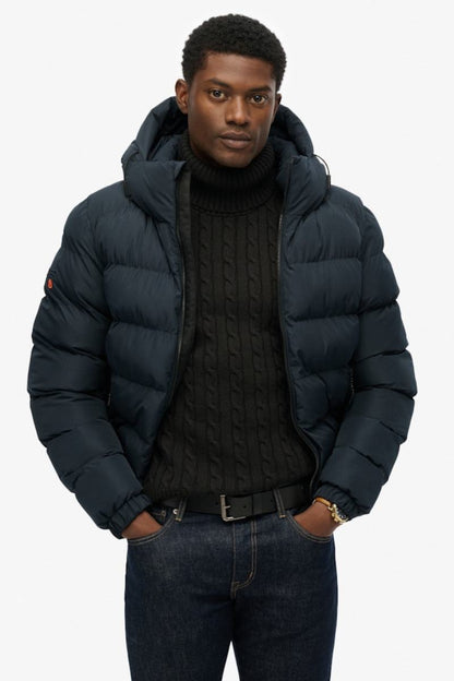 Superdry Hood Sports Puffer Navy