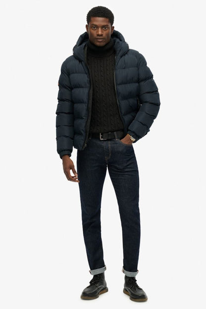 Superdry Hood Sports Puffer Navy