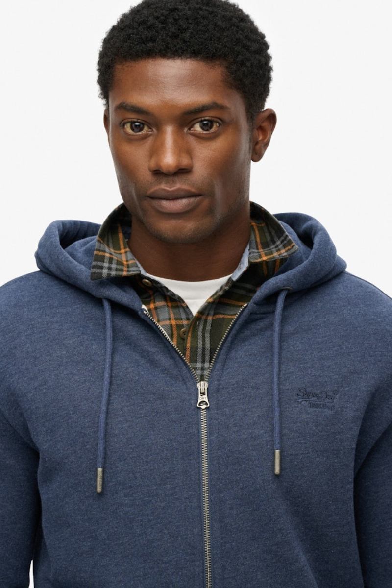 Superdry Ess Logo Zip Hoodie Heritage Navy