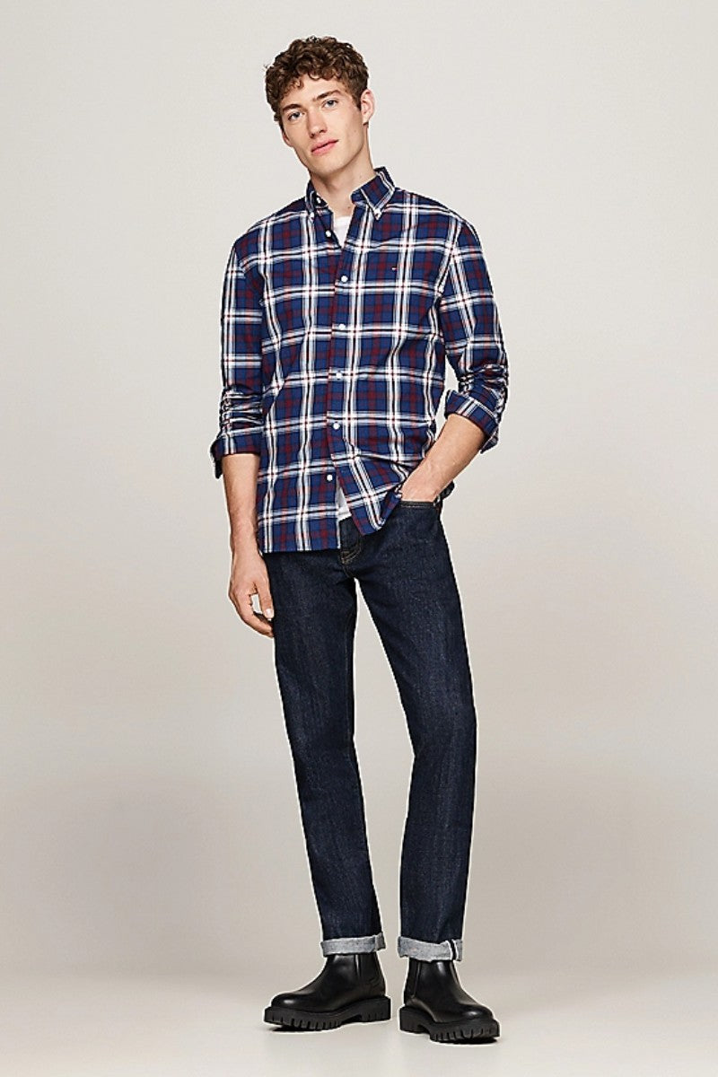 Tommy Hilfiger Flex Poplin Shirt Indigo Rouge