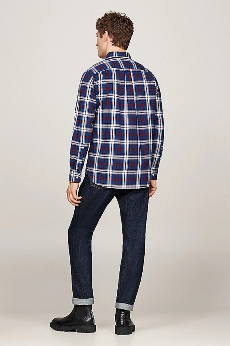 Tommy Hilfiger Flex Poplin Shirt Indigo Rouge