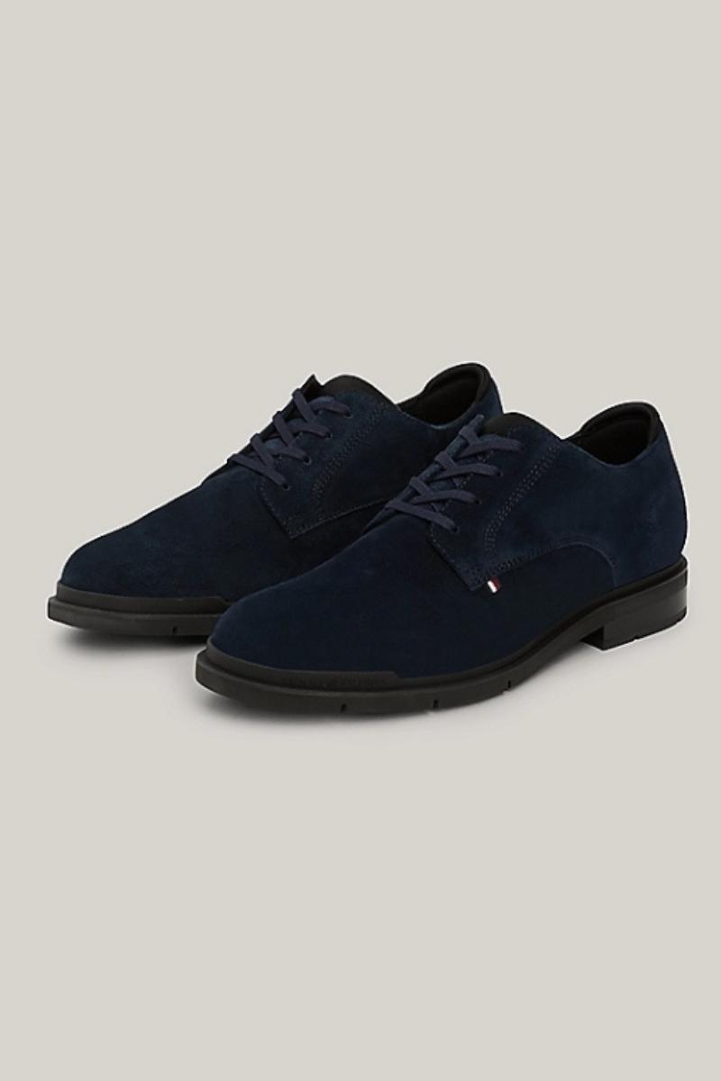 Tommy Hilfiger flexible Navy Suede Derby Shoe