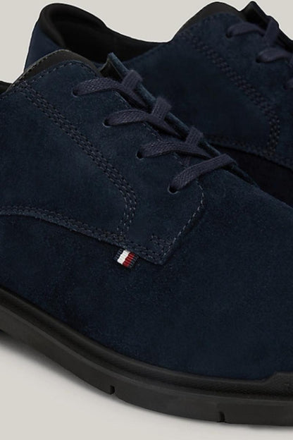 Tommy Hilfiger flexible Navy Suede Derby Shoe