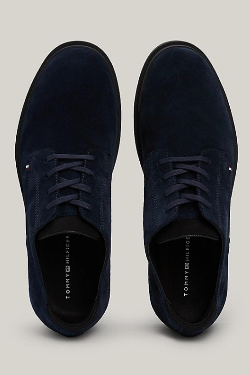 Tommy Hilfiger flexible Navy Suede Derby Shoe