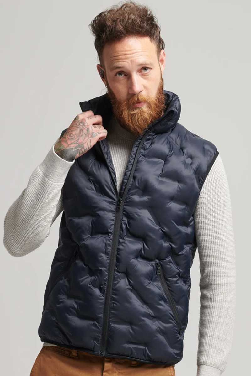 Superdry Heat Seal Gilet Jackets Superdry Small NAVY 